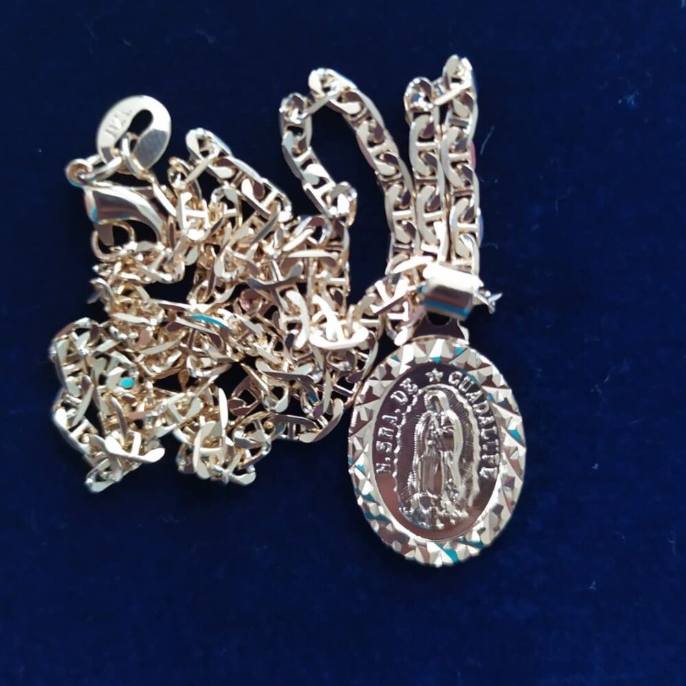 Neiman Marcus 18K Gold Plated Virgin Mary Guadalupe Charm Pendant